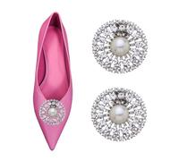 Casualffashion - 1 par de preciosas perlas redondas de cristal para decoración de boda o fiesta