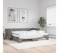 Casvera Cama de día extensible con colchones, color gris oscuro, 90 x 190 cm, tela 2 en 1, sofá cama con marco de metal estable, somier de lamas, cama de invitados, salón, dormitorio, muebles confort