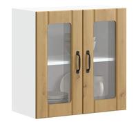 Casvera Lucca - Armario colgante de cocina con puerta de cristal de roble Artisan, 60 x 31 x 60 cm, montaje en pared, armario de pared con espacio de almacenamiento para platos, ollas, alimentos