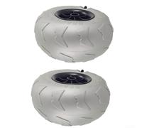 Caswynlife 2 unids Beach Trolley Ruedas Globo S y Neumáticos, Para Kayak Carrito Camping Reemplazo PVC Neumático Ancho 205x115x20mm Gris