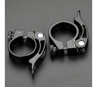 Caswynlife Abrazadera de liberación rápida para tija de sillín de bicicleta, carpeta QR de aleación, para 28.6 31.8 34.9 mm, soporte de sillín de ciclismo, con arandela de cobre, negro (negro 31.8 mm)