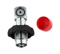 Caswynlife Adaptador de llenado de tanque de buceo, DIN a adaptador de llenado de válvula, para cilindros, convertidor de latón cromado 300BAR, con H grande y rueda, para girar fácilmente, plateado