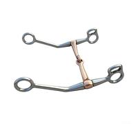 Caswynlife Broca completa de acero inoxidable para mejillas, con boca de cobre, para montar a caballo, equipo de tachuelas inglesas, para la mayoría de tamaños