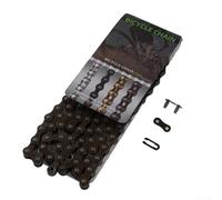 Caswynlife Cadena de acero de alto carbono de 1/2 x 1/8, opciones de eslabones 98 o 114, cadena de tracción fuerte para bicicleta de carretera y piezas de ciclismo (114 eslabones)