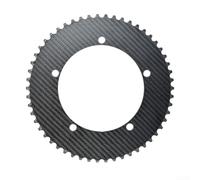 Caswynlife Cadena de engranaje fijo de fibra de carbono Bcd144 para bicicleta de pista, piñón ligero de una sola velocidad 49T-64T, volante de bicicleta de alta resistencia para carreras y conducción