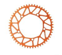 Caswynlife Cadena de piñón individual de 130 mm, 5 agujeros, aleación de aluminio mecanizada 46T-58T, dientes anchos y estrechos que reducen el ruido morado (48T naranja)