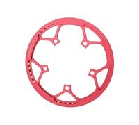 Caswynlife Cadena plegable de aleación de aluminio para bicicleta 54T 130Bcd con diente ancho estrecho único con protector de cadena para sistema de transmisión de 12 velocidades, negro, rojo, dorado