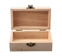 Caswynlife Caja de almacenamiento de madera con tapa con bisagras y cierre fuerte, baúl de madera de paulownia para recuerdo u organización del hogar, personaliza con pintura o decoupage (S)