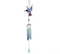 Caswynlife Campanas de viento de metal, adornos de jardín de colibrí, decoración de campana colgante para el hogar, exterior, interior, césped, patio, arte, fácil de colgar con gancho en S, acabado de