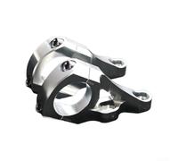 Caswynlife CNC Aluminio Downhill Bike Stem Dual Clamp Split Diseño, Para MTB 31.8mm 35mm Manillar Negro o Plata (31.8mm Plata Brillante)