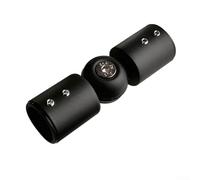 Caswynlife Conector de esquina de varilla ajustable, codo de acero inoxidable 304, accesorios de cortina de ventana de bahía, adaptador de esquina de ducha, tornillos de fijación seguros (25 mm, negro