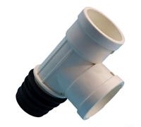 Caswynlife Conector de tubo de drenaje de PVC con junta de anillo de goma codo y conversión en T compatible con tubos de hierro fundido silenciados en espiral sistemas de fontanería doméstica (B-110