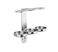 Caswynlife Dispensador de jabón de acero inoxidable montado en la pared, estante de almacenamiento de baño para champú y gel de ducha, cromo pulido con adhesivo (3 agujeros)
