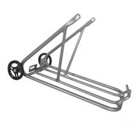 Caswynlife Estante trasero de aleación de aluminio para bicicleta plegable de 16 pulgadas, compatible con modelos de ruedas 349, portabicicletas ligero con agujeros de montaje para una fácil