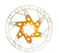 Caswynlife Freno de disco flotante de 160 mm, ligero de seis pernos para bicicletas plegables MTB, disipación rápida del calor y senderos ásperos estables (160 mm, dorado)