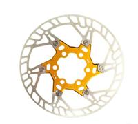 Caswynlife Freno de disco flotante de 160 mm, ligero de seis pernos para bicicletas plegables MTB, disipación rápida del calor y senderos ásperos estables (140 mm dorado)