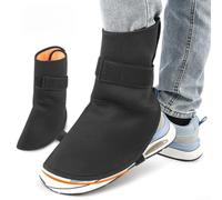 Caswynlife Fundas para zapatos de ciclismo de invierno, resistentes al viento, con forro polar y soporte para correa de tobillo para clima frío, viajes, bicicleta eléctrica, color negro (forro polar)