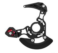 Caswynlife Guía de cadena de bicicleta 32T-38T de aleación de aluminio, protector de placa única para montaje ISCG03, cola suave, MTB, descenso, color negro, 205 mm