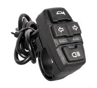 Caswynlife Interruptor de control de manillar de motocicleta 3 en 1, para señal de giro de faros, botón de agarre de 22 mm, para scooter E-Bike, IPX4 impermeable negro (interruptor tres en uno)