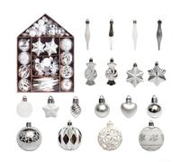 Caswynlife Juego de adornos de bolas de Navidad de 73 piezas con decoraciones pintadas a mano en forma de casa para árbol de vacaciones y decoración del hogar, exhibición festiva para celebración de