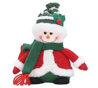 Caswynlife Juego de adornos navideños de tela de punto, hecho a mano, Papá Noel, muñeco de nieve, alce y pingüino para colgar en el árbol, corona y decoración navideña de mesa (B)