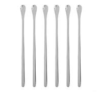 Caswynlife Juego de cucharas de fusión de cera de acero inoxidable, varilla agitadora de 19.3cm, para hacer resina de jabón de velas, herramienta de cocina con agarre cómodo, paquete de 6 (plata)