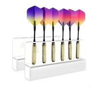 Caswynlife Juego de soportes acrílicos para dardos montados en la pared, elegante estante de exhibición negro mate para 12 dardos de acero o punta suave, almacenamiento de sala de juegos que ahorra