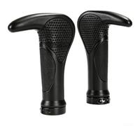 Caswynlife Lock On MTB Manillar Grips Ergonómico Antivibración TPR Amortiguador de Choques Manillar de bicicleta con anillos de bloqueo de aleación (negro)