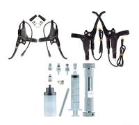 Caswynlife Manijas de freno hidráulicas para bicicleta eléctrica, aluminio forjado para palanca de apagado con 2/3 pines para motor de accionamiento Bafang, kit de sistema de freno de aceite mineral
