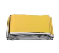 Caswynlife Manta térmica de supervivencia Mylar, kit de seguridad de primeros auxilios con retención de calor reflectante, color dorado, 160 x 210 cm, senderismo al aire libre, campamento (dorado (160