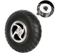 Caswynlife Neumático de silla de ruedas de 10 pulgadas y montaje de llanta de aluminio 4.10/3.50-4 pinchazos Mobility Scooter Wheel Set Negro