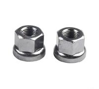 Caswynlife Paquete de 2 tuercas de eje de rueda de bicicleta de acero inoxidable, para bujes de fijación de pista M9 M9 x 10 mm, tuerca de bloqueo antideslizante, piezas de bicicleta plateadas (M9)