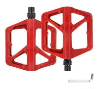 Caswynlife Pedales de bicicleta de plataforma ancha con tacos antideslizantes de doble cara y rodamientos sellados para ciclismo de montaña y carretera, construcción de nailon ligero para una mayor