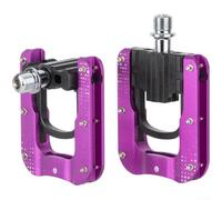 Caswynlife Pedales de bicicleta plegables CNC aleación de aluminio 3 rodamientos antideslizantes, para Brompton compatible con eje de 14 mm (negro púrpura)