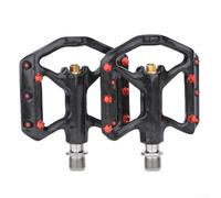 Caswynlife Pedales de bicicleta ultraligeros de fibra de carbono con 3 rodamientos sellados, plataforma plegable para ciclismo MTB de carretera, clavos antideslizantes de eje de aleación TC4, par