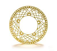 Caswynlife Plato de aleación de aluminio 130Bcd de 5 brazos, mecanizado CNC ligero disco único para bicicleta plegable Mini-Velo de una sola velocidad, opciones de dientes 53T/56T, negro, rojo, oro