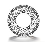 Caswynlife Plato de aleación de aluminio 130Bcd de 5 brazos, mecanizado CNC ligero disco único para bicicleta plegable Mini-Velo de una sola velocidad, opciones de dientes 53T/56T, negro, rojo, oro