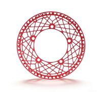 Caswynlife Plato de aleación de aluminio 130Bcd de 5 brazos, mecanizado CNC ligero disco único para bicicleta plegable Mini-Velo de una sola velocidad, opciones de dientes 53T/56T, negro, rojo, oro