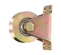 Caswynlife Polea de cable de acero resistente con rodamientos de bolas duales, rueda de pista de ranura en V para cuerdas de 1 a 8 mm, polea de elevación galvanizada para aparejo de puerta corredera