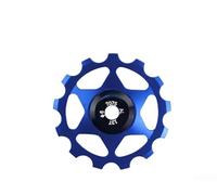 Caswynlife Polea de desviador de rodamiento de acero mecanizado CNC, rueda de rodillo de guía de desviador trasero de dientes profundos para bicicleta de montaña MTB (13T-azul)