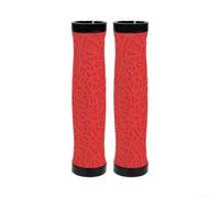 Caswynlife Puños de manillar de bicicleta de montaña con sistema de doble bloqueo, extremos de barra antideslizantes de TPE que absorben los golpes, para ciclismo todoterreno de 22.2 mm (rojo)