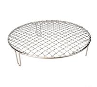 Caswynlife Red redonda de acero inoxidable para barbacoa, con patas, para acampar y el hogar, parrilla portátil para hornear, malla de calefacción uniforme, para estufas al aire libre (25 cm)