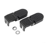 Caswynlife Reposapiés trasero plegable de aleación de aluminio, para bicicleta eléctrica de montaña, soportes de pedal seguros antirasguños, con agujeros de montaje, negro (sin logotipo, 10 mm)
