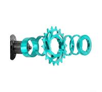Caswynlife Rueda libre individual de aleación de aluminio con espaciador, piñón de bicicleta de 18 dientes para conversión de engranaje fijo MTB, anillo de bloqueo seguro incluido (verde-16T)
