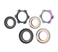 Caswynlife s Alusmallum - Tapa de bloqueo central de bicicleta de aleación y adaptador de disco para rotores de freno de 6 pernos, anillo de bloqueo mecanizado CNC con tornillo para bicicletas de