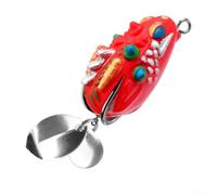 Caswynlife Señuelo de 3,5 cm, 5,4 g, cebo de agua superior con cuchillas de doble flash, cebo flotante de PVC ABS para pesca de lubina, diseño realista de trueno en 6 vibrantes