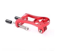 Caswynlife Soporte de extensión de manillar de aleación de aluminio para computadoras de ciclismo GPS Garmin CNC anodizado para bicicleta, accesorio de clip de luz rojo negro (rojo)