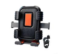 Caswynlife Soporte seguro para teléfono de bicicleta para motocicletas y scooters, ajustable en 360° con 6 garras de 4.7 a 7.2 pulgadas, navegación que absorbe los golpes, rosa (negro- manillar)