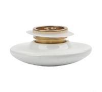 Caswynlife Tapón de desagüe de latón de porcelana para lavabo de baño, mecanismo de clic fácil, 66 mm de diámetro, acabado negro o blanco (blanco)