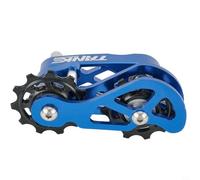 Caswynlife Tensor de cadena de bicicleta de aleación de aluminio para convertir 8-12 velocidades a velocidad única con polea flotante ajustable, guía anticaída compatible con caída de suspensión (azul